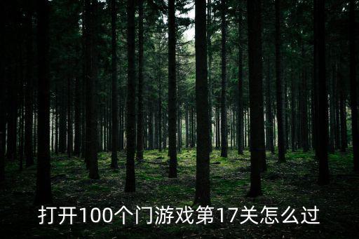 打开100个门游戏第17关怎么过