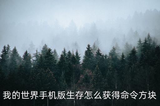 我的世界手机版生存怎么获得命令方块