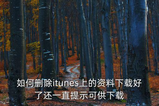 如何删除itunes上的资料下载好了还一直提示可供下载