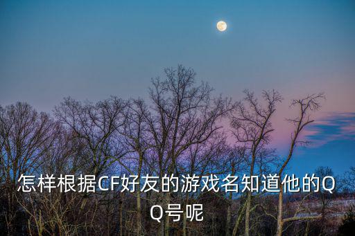 怎样根据CF好友的游戏名知道他的QQ号呢