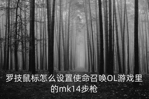 罗技鼠标怎么设置使命召唤OL游戏里的mk14步枪