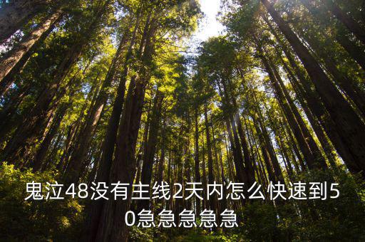 鬼泣48没有主线2天内怎么快速到50急急急急急