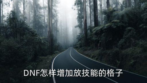 DNF怎样增加放技能的格子