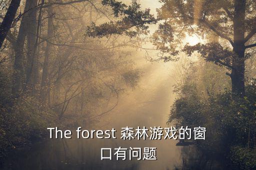 The forest 森林游戏的窗口有问题