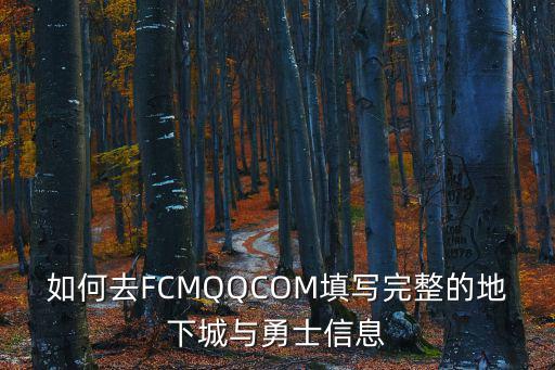 如何去FCMQQCOM填写完整的地下城与勇士信息