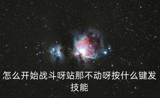 怎么开始战斗呀站那不动呀按什么键发技能