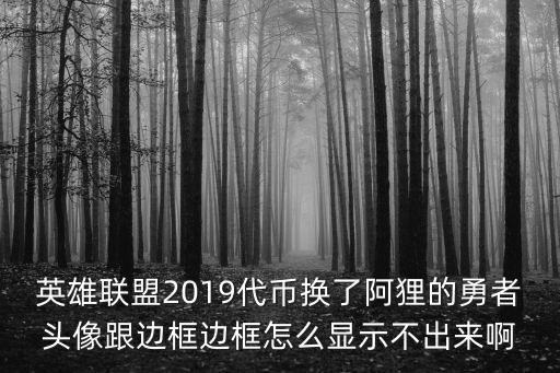 英雄联盟2019代币换了阿狸的勇者头像跟边框边框怎么显示不出来啊