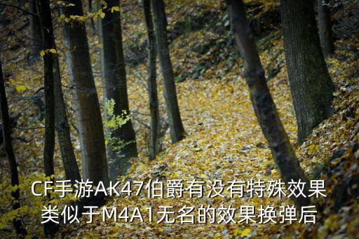 CF手游AK47伯爵有没有特殊效果类似于M4A1无名的效果换弹后