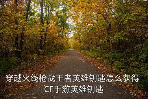 穿越火线枪战王者英雄钥匙怎么获得 CF手游英雄钥匙