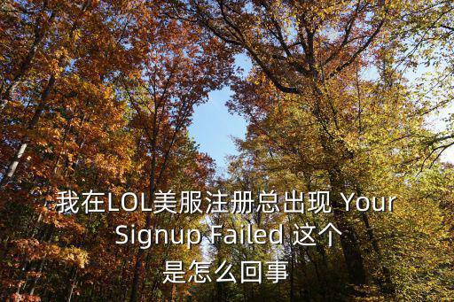 我在LOL美服注册总出现 Your Signup Failed 这个是怎么回事