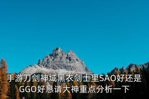 手游刀剑神域黑衣剑士里SAO好还是GGO好恳请大神重点分析一下