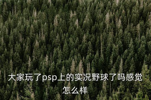 大家玩了psp上的实况野球了吗感觉怎么样