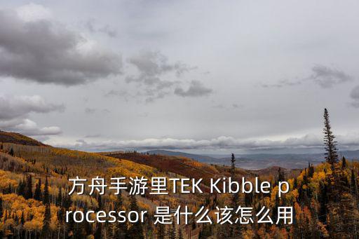 方舟手游里TEK Kibble processor 是什么该怎么用