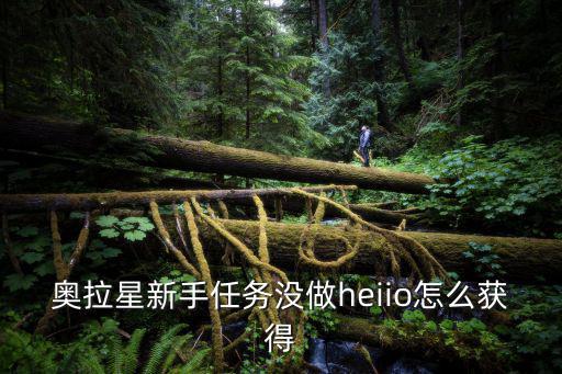 奥拉星新手任务没做heiio怎么获得