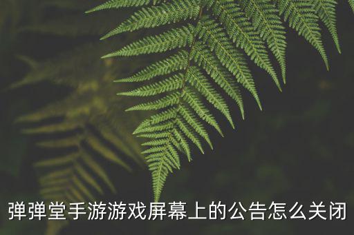 弹弹堂手游游戏屏幕上的公告怎么关闭