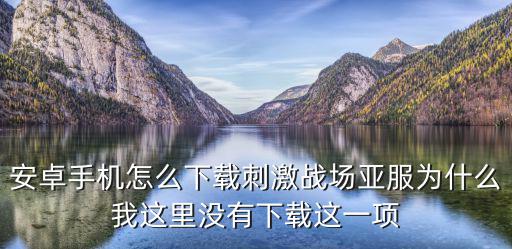 安卓手机怎么下载刺激战场亚服为什么我这里没有下载这一项