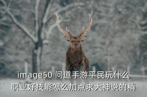 image50 问道手游平民玩什么职业好技能怎么加点求大神说的稍