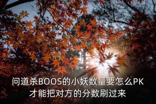 问道手游野怪数量怎么提升，问道杀BOOS的小妖数量要怎么PK才能把对方的分数刷过来