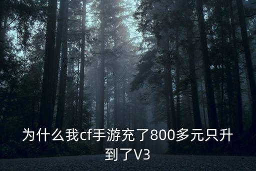 为什么我cf手游充了800多元只升到了V3