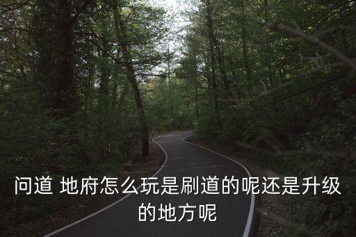 问道 地府怎么玩是刷道的呢还是升级的地方呢