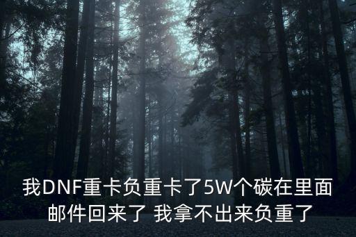 我DNF重卡负重卡了5W个碳在里面 邮件回来了 我拿不出来负重了