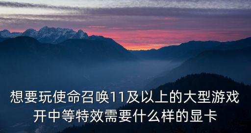 想要玩使命召唤11及以上的大型游戏开中等特效需要什么样的显卡