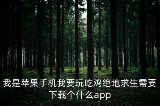 我是苹果手机我要玩吃鸡绝地求生需要下载个什么app