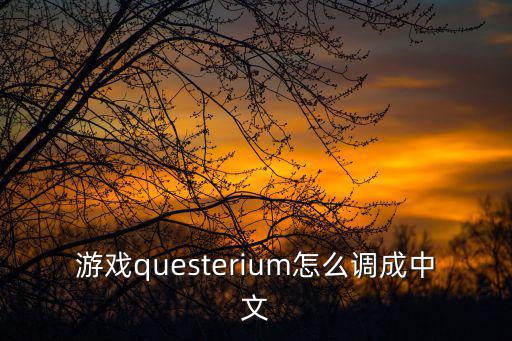 游戏questerium怎么调成中文