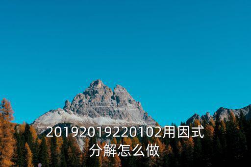 20192019220102用因式分解怎么做