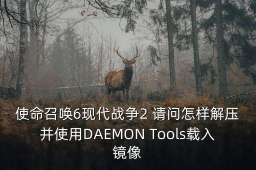 使命召唤6现代战争2 请问怎样解压并使用DAEMON Tools载入镜像