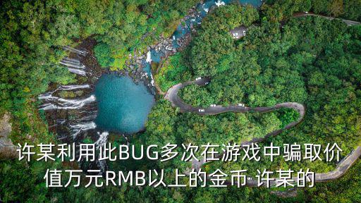 许某利用此BUG多次在游戏中骗取价值万元RMB以上的金币 许某的