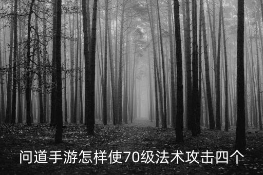 问道手游怎样使70级法术攻击四个