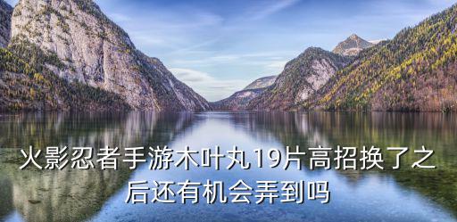 火影忍者手游怎么快速获得木叶丸，火影忍者手游木叶丸19片高招换了之后还有机会弄到吗