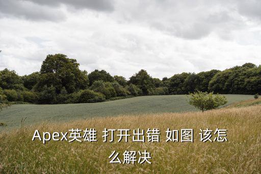 Apex英雄 打开出错 如图 该怎么解决