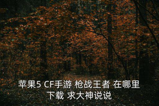 苹果5 CF手游 枪战王者 在哪里下载 求大神说说