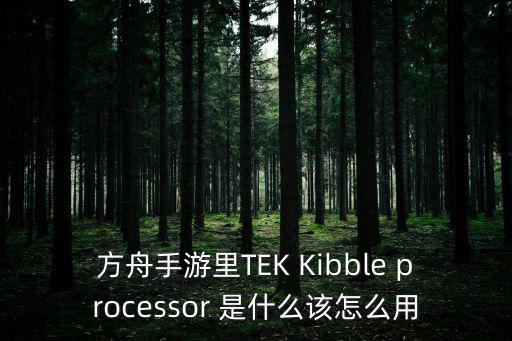 方舟手游里TEK Kibble processor 是什么该怎么用