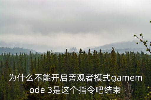 为什么不能开启旁观者模式gamemode 3是这个指令吧结束