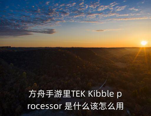 方舟手游里TEK Kibble processor 是什么该怎么用