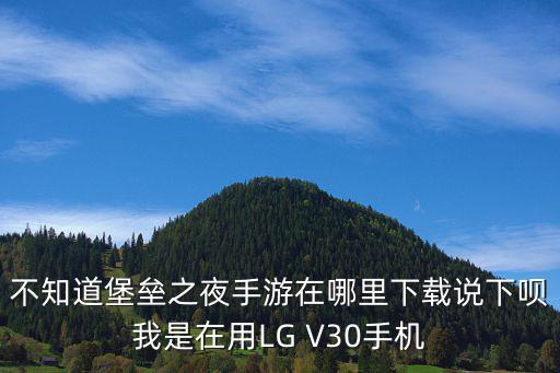 不知道堡垒之夜手游在哪里下载说下呗我是在用LG V30手机