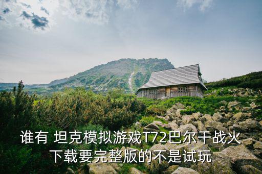 谁有 坦克模拟游戏T72巴尔干战火下载要完整版的不是试玩