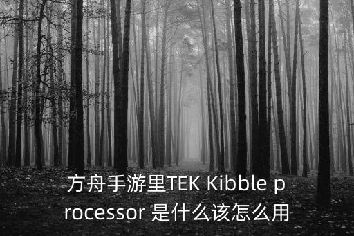 方舟手游里TEK Kibble processor 是什么该怎么用