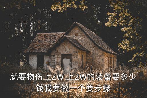 就要物伤上2W 上2W的装备要多少钱我要做一个要步骤