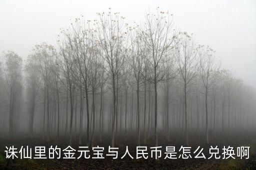 诛仙里的金元宝与人民币是怎么兑换啊