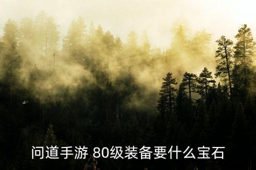 问道手游 80级装备要什么宝石