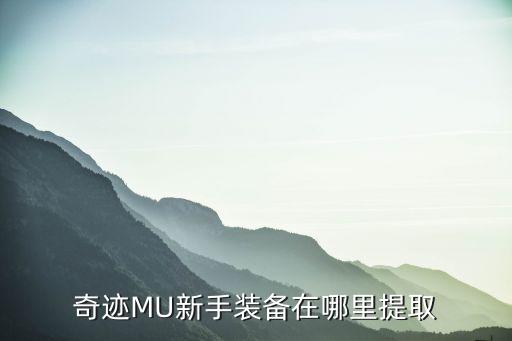 奇迹MU新手装备在哪里提取