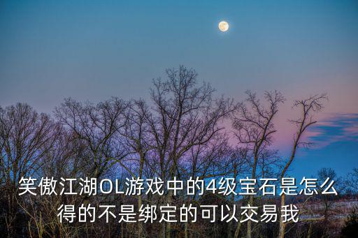 笑傲江湖OL游戏中的4级宝石是怎么得的不是绑定的可以交易我