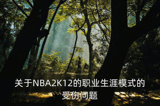 关于NBA2K12的职业生涯模式的受伤问题