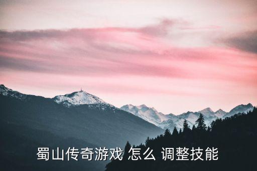 蜀山传奇游戏 怎么 调整技能