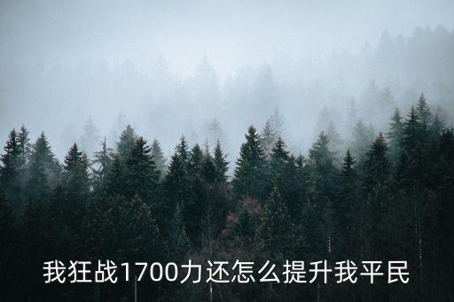 我狂战1700力还怎么提升我平民