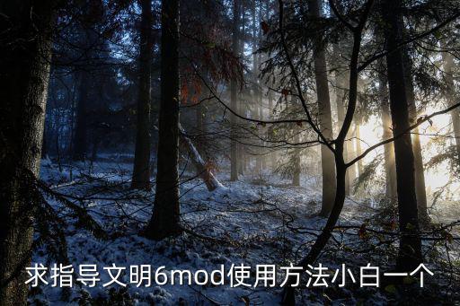 求指导文明6mod使用方法小白一个